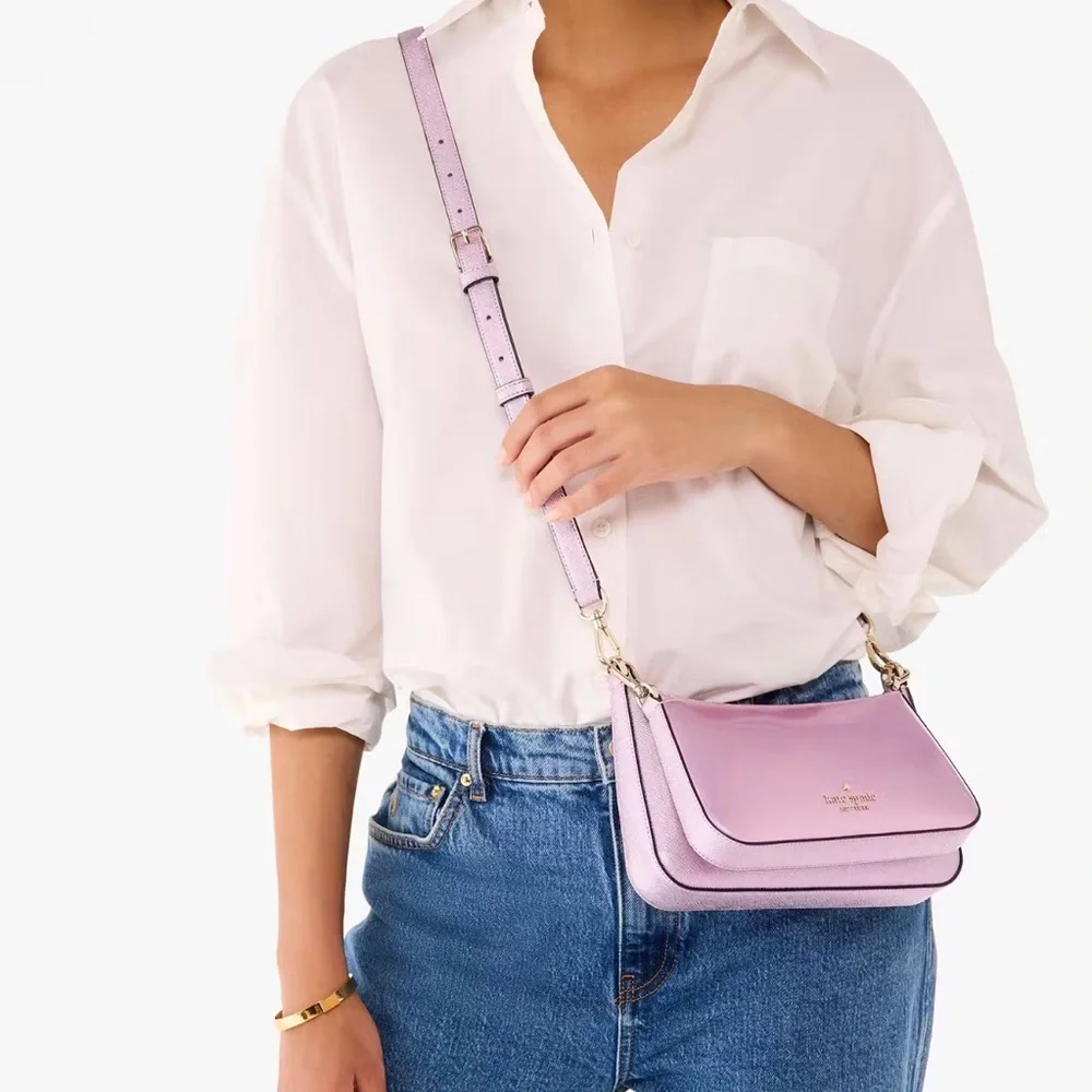 NWT Kate Spade Quartz Pink Duet Patent Crossbody Duo